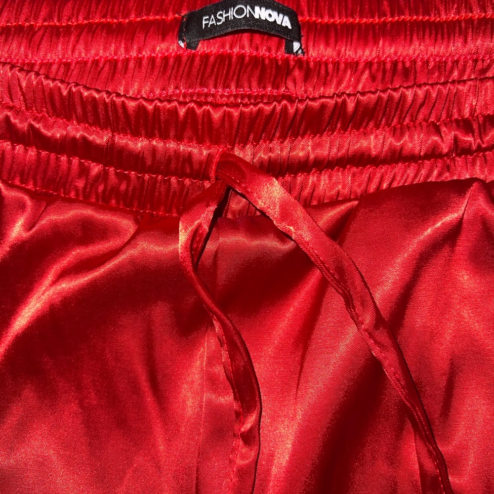 Satin Drawstring Pants - Picture 2 of 2